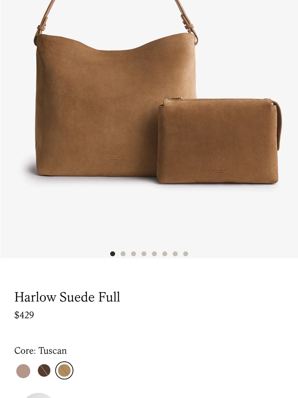 Desperately ISO Harlow Suede Full Shoulder Bag and Pouch in Tuscan